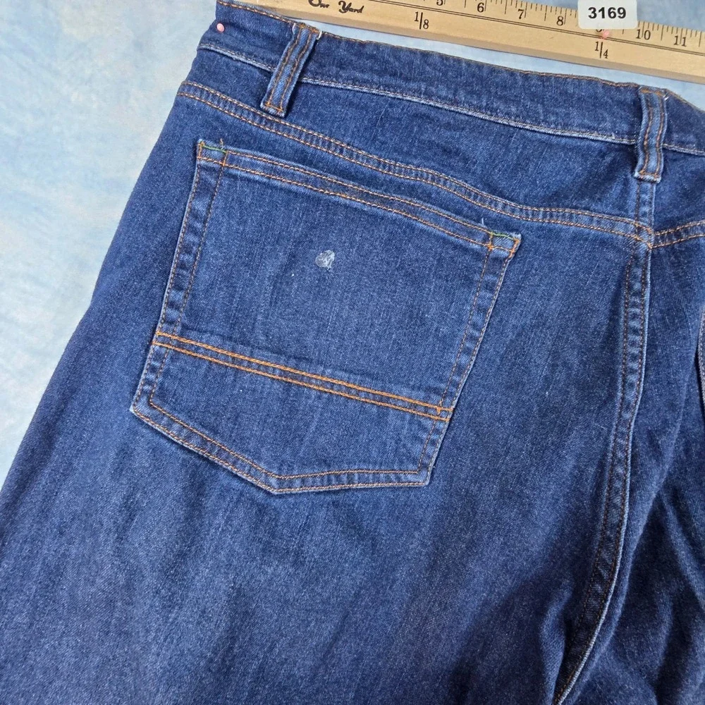 Orvis Mens Dark Wash Straight Leg Stretch Denim Jeans Blue Size 40x26